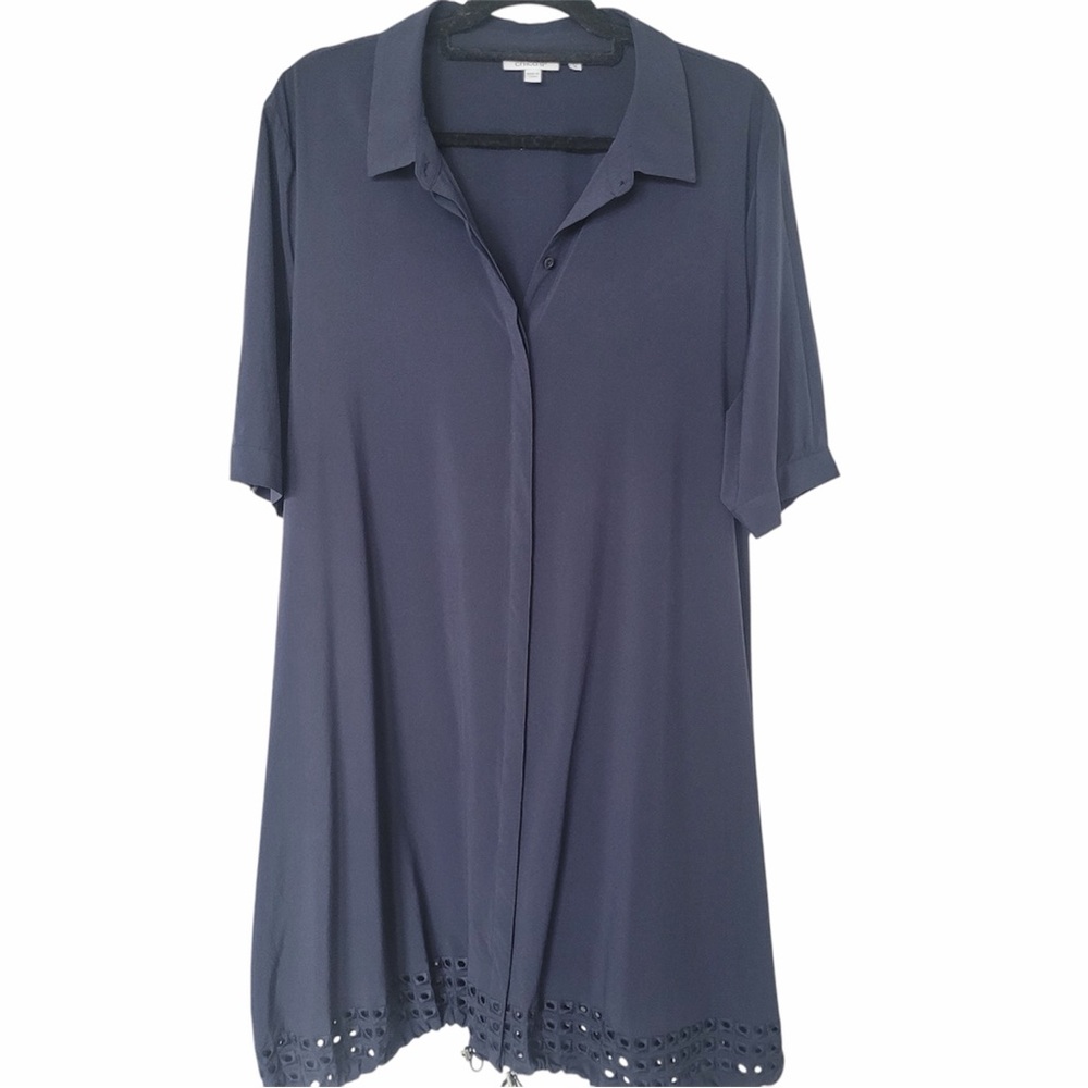 Chico's Black Button Down Tunic Top / Mini Dress … - image 1